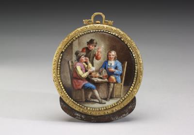 图片[2]-Gilt bronze flint case with European painted enamel images, Qing dynasty (1644-1911).-China Archive